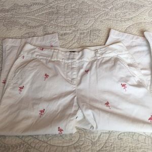 J Crew cropped flamingo favorite fit jeans.